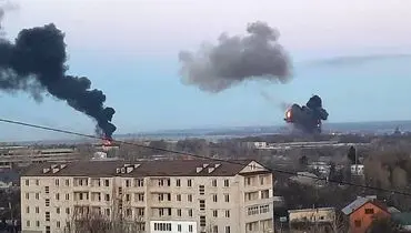 حمله سنگین روسیه به کیف پایتخت اوکراین+فیلم