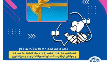 همراهی 78 هزار میلیاردی بانک تجارت با مردم و جوانان ایرانی با اعطای تسهیلات ازدواج و فرزندآوری