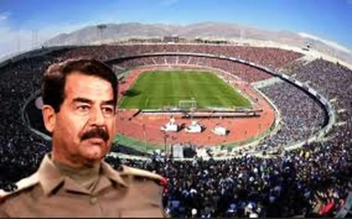 دیده شدن بدل صدام با لباس بعثی در ورزشگاه آزادی!+ فیلم