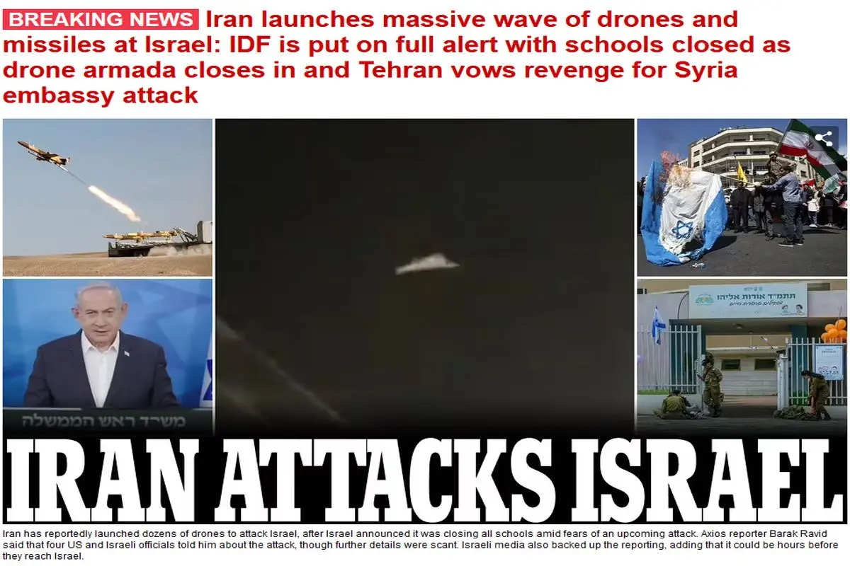 سر تیتر رسانه های جهان در تسخیر حمله عظیم ایران به اسرائیل