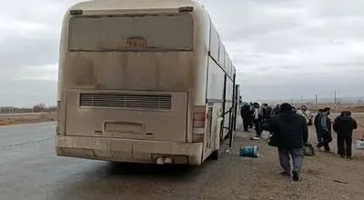 آتشسوزی اتوبوس مسافربری در کرمان