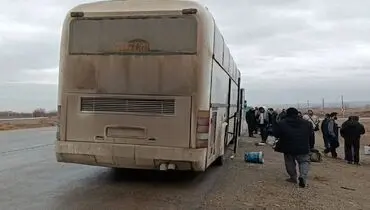 آتشسوزی اتوبوس مسافربری در کرمان