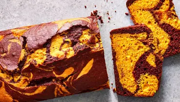 کیک ماربل کدو حلوایی؛ ترکیب هنر و طعم پاییز

