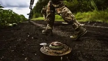 روش عجیب سرباز روسی برای خنثی‌کردن مین با کنده درخت+ فیلم