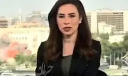 لحظه فرار مجری زن از حملات موشکی اسرائیل/ویدیو 