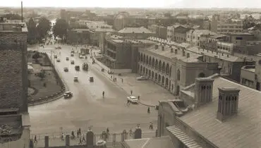 عکس زیرخاکی از خیابان ولیعصر، میدان ونک ۶۳ سال قبل