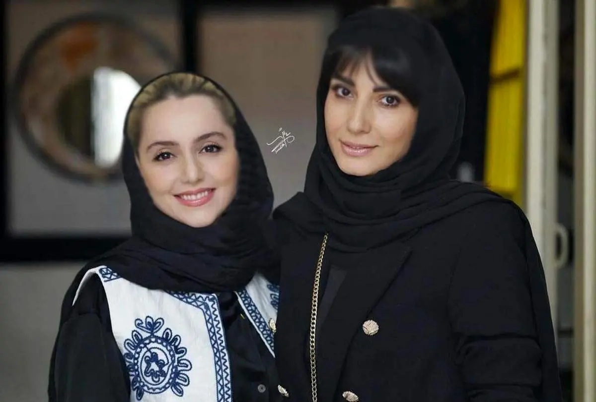 استایل فوق العاده نازنین بیاتی کنار سمیرا حسن پور در نمایشگاه شیراز