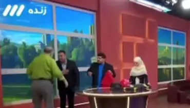 مجری شبکه سه با لباس خیس به برنامه آمد!/ویدیو 