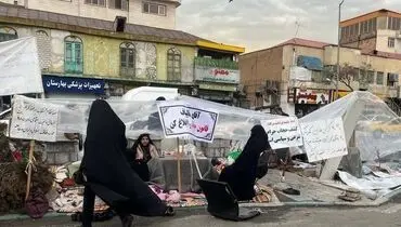 لحظات جمع آوری متحصصین قانون حجاب مقابل مجلس توسط پلیس + فیلم