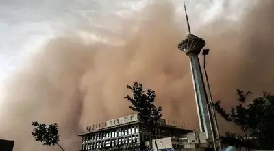 هم اکنون، وقوع تندباد و گردوخاک شدید در تهران
