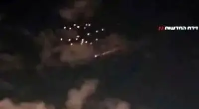 تصاویری از موشک‌های ایران در آسمان اسرائیل