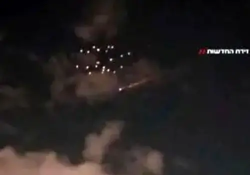 تصاویری از موشک‌های ایران در آسمان اسرائیل