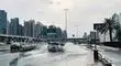 انسداد خیابان های دبی که در آب غرق شدند + تصاویر