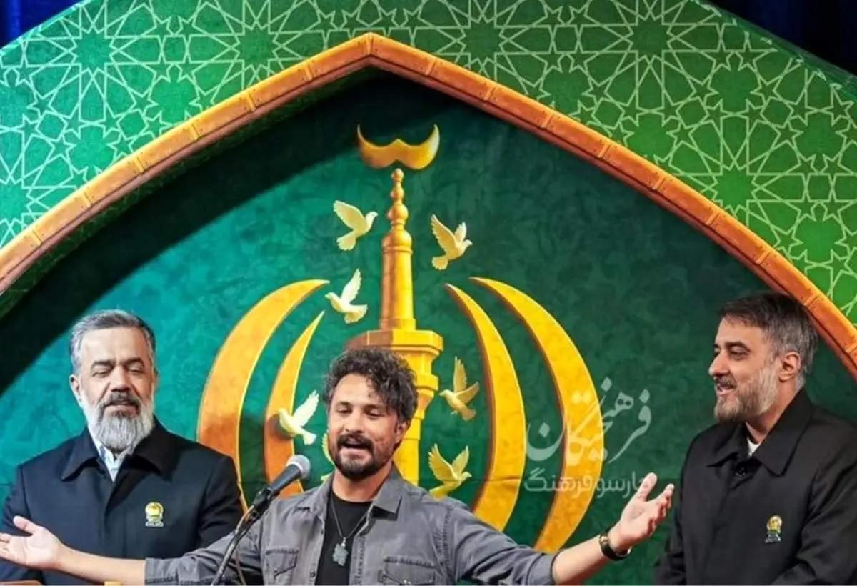 بوسه خواننده پاپ بر کتف محمود کریمی