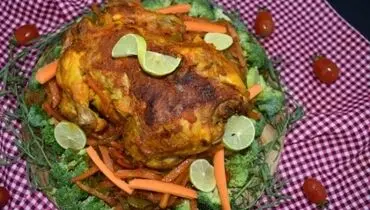 طرز تهیه مرغ شکم پر در قابلمه
