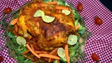 طرز تهیه مرغ شکم پر در قابلمه
