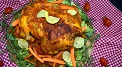 طرز تهیه مرغ شکم پر در قابلمه
