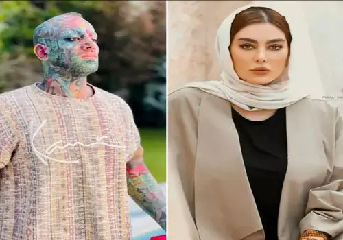 عکس لحظه تتو زدن سحر قریشی در کنار تتلو