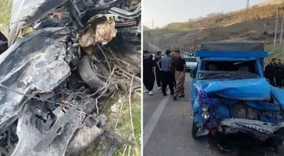 تصاویر قربانیان حادثه تصادف سهمگین امروز در ثلاث باباجانی