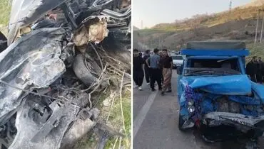 تصاویر قربانیان حادثه تصادف سهمگین امروز در ثلاث باباجانی