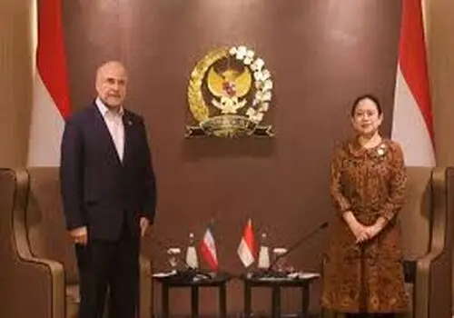 لحظه تزئین کاخ ریاست‌جمهوری استانانگارا در اندونزی با پرچم بزرگ فلسطین