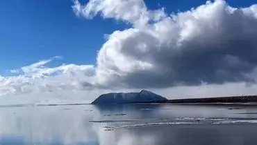 جان گرفتن دریاچه ارومیه با بارش های اخیر برف+ فیلم