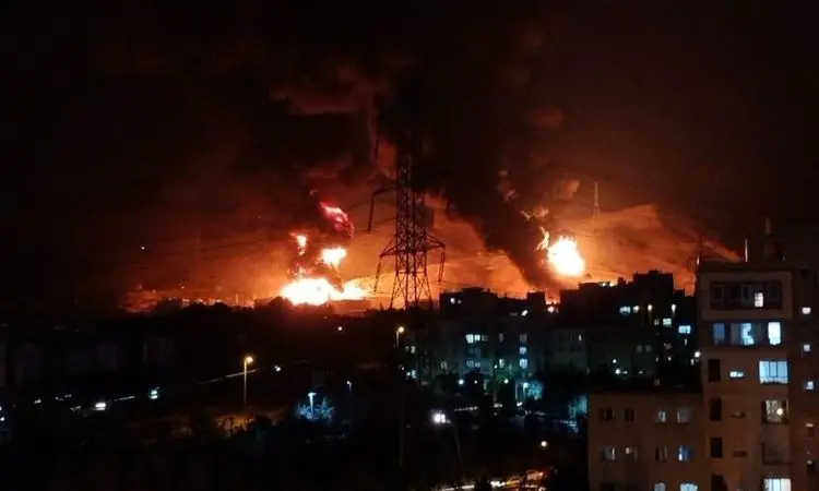 وفوع آتش سوزی گسترده در نزدیکی کنسولگری آمریکا پس از حمله ایران + فیلم
