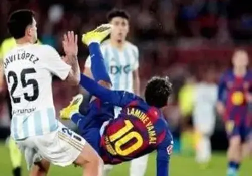 قیچی برگردان استثنایی یامال، زیباترین گل فصل اسپانیا/ویدیو 