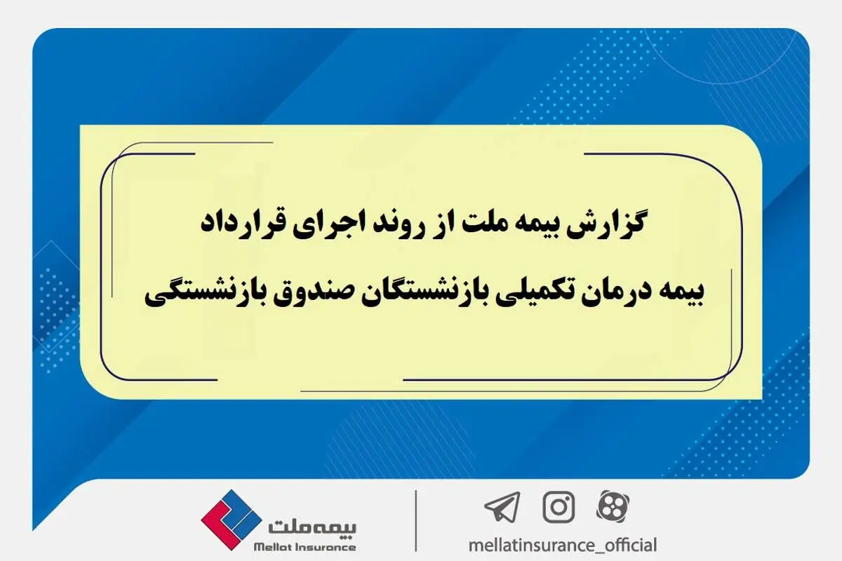گزارش بیمه ملت از روند اجرای قرارداد بیمه درمان تکمیلی بازنشستگان صندوق بازنشستگی / تفاوت معنادارمیان درصد اعلام‌شده و وضعیت پرداخت‌ها / بیش از دریافت، پرداخت کرده ایم