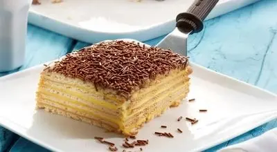 طرز دسر یخچالی با بیسکویت پتی بور و خامه
