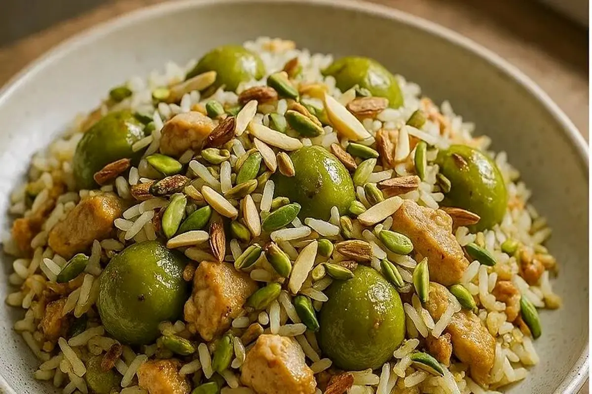 طرز تهیه گوجه سبز پلو؛ یه غذای مجلسی جدید و ارزون