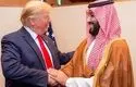 بنر بزرگ بن‌سلمان و ترامپ در قلب دمشق نصب شد/عکس