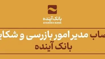 انتصاب مدیر امور بازرسی و شکایات بانک آینده
