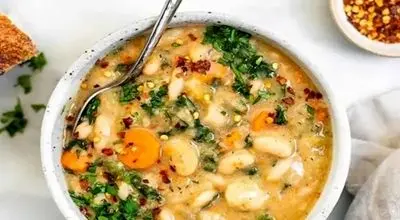 ناهار : سوپ سبزیجات لوبیاسفید، پیش‌غذای خوشمزه و سالم!