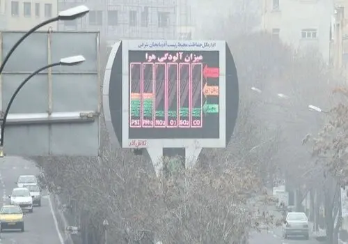  وضعیت آلودگی هوای تهران در ۹ دی ۱۴۰۳