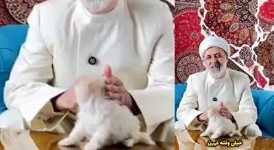 ویدیوی جنجالی یک روحانی با یک سگ
