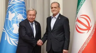 دیدار پزشکیان با دبیر کل سازمان ملل