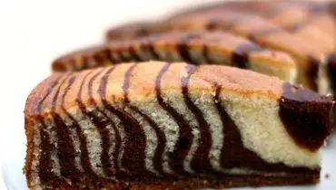 طرز تهیه کیک زبرا پف دار و خوشمزه در دو رنگ
