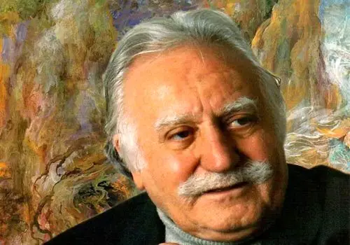عکس زیر خاکی از ملاقات استاد فرشچیان با مرحوم هاشمی رفسنجانی