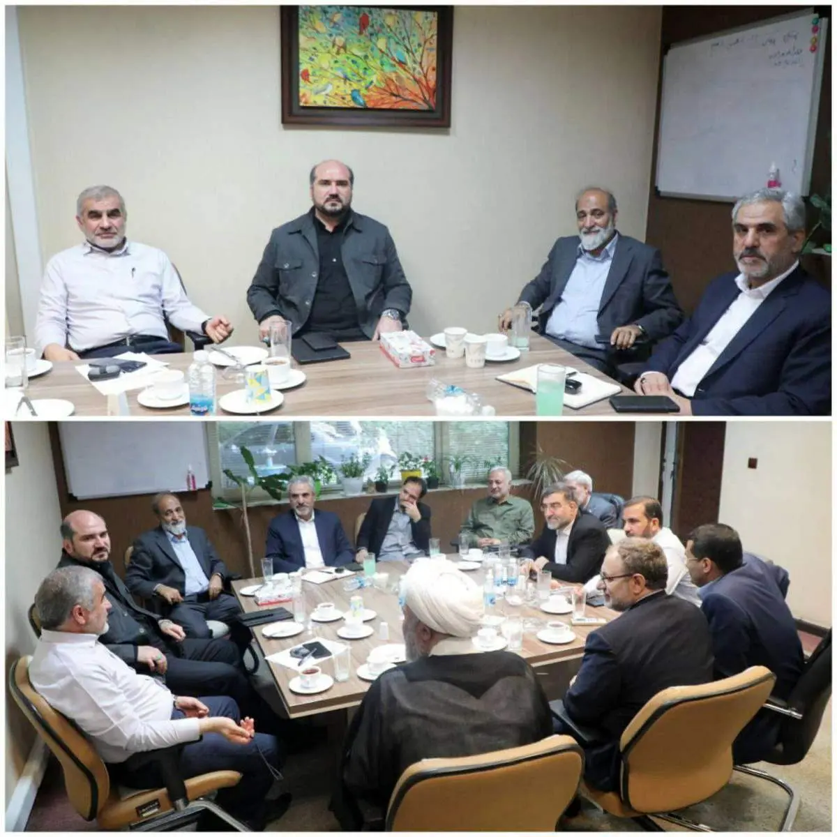 جلسۀ مشترک روسای ستادهای جلیلی، قالیباف، زاکانی و قاضیزاده هاشمی