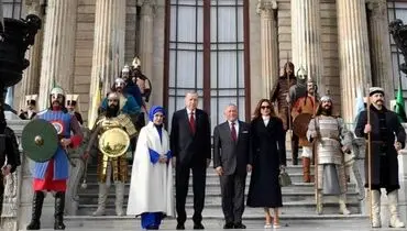 مراسم استقبال همسر اردوغان از ملکه اردن + عکس