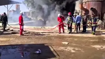 آتشسوزی در شرکت پالایش نفت پارسیان ایوانکی + فیلم