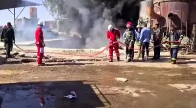 آتشسوزی در شرکت پالایش نفت پارسیان ایوانکی + فیلم